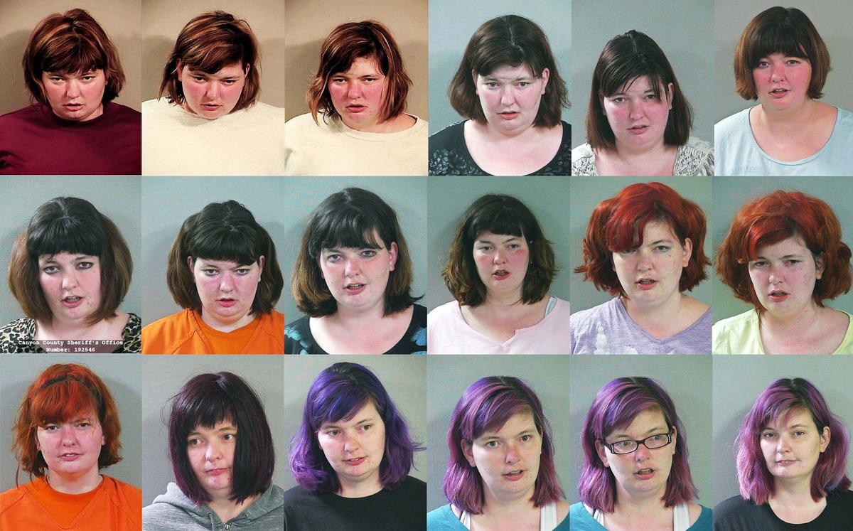 A photo illustration of Katelyn Hodges, who had been in and out of the Canyon County jail for 10 years, a result of mental illnesses and disabilities. These mug shots showed the progression of her life, as she cycled between the community, hospitals and incarceration. Today, Katie, as she likes to go by now, has been out of institutions and living on her own for the past four years.