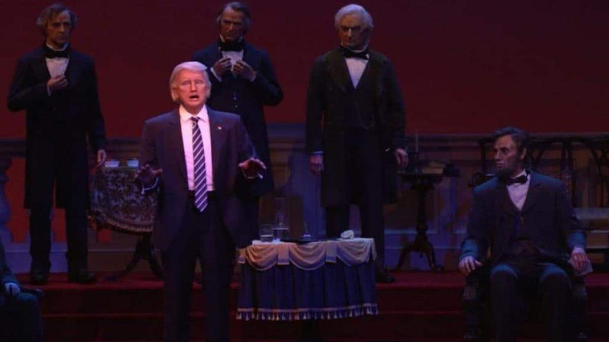 An animatronic version of President Trump at the Hall of Presidents at Walt Disney World in Orlando.