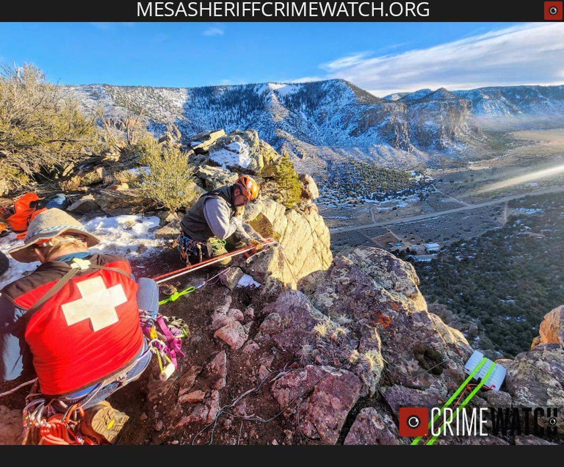 The 48-year-old was found with his climbing partner on the ledge.