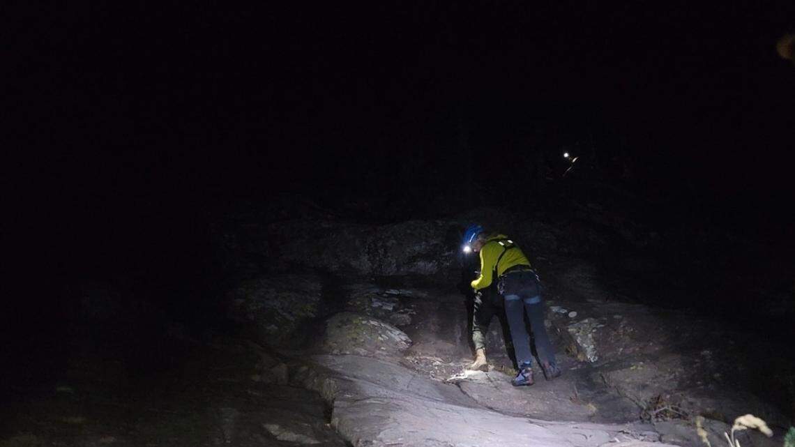 The tail end of a hike quickly turned treacherous when a hiker slipped on icy mud and nearly fell over a steep cliff on a mountain in southern Colorado.