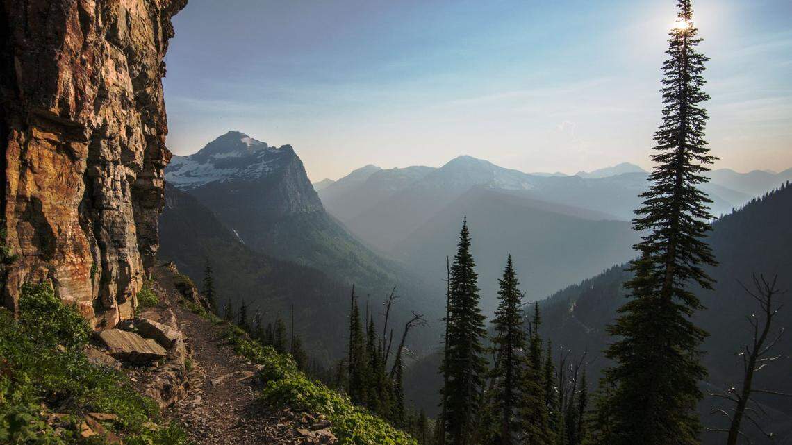This photo shows a trail in Glacier National Park. A hiker was bitten by a grizzly bear in the park on Sept. 19, officials said.