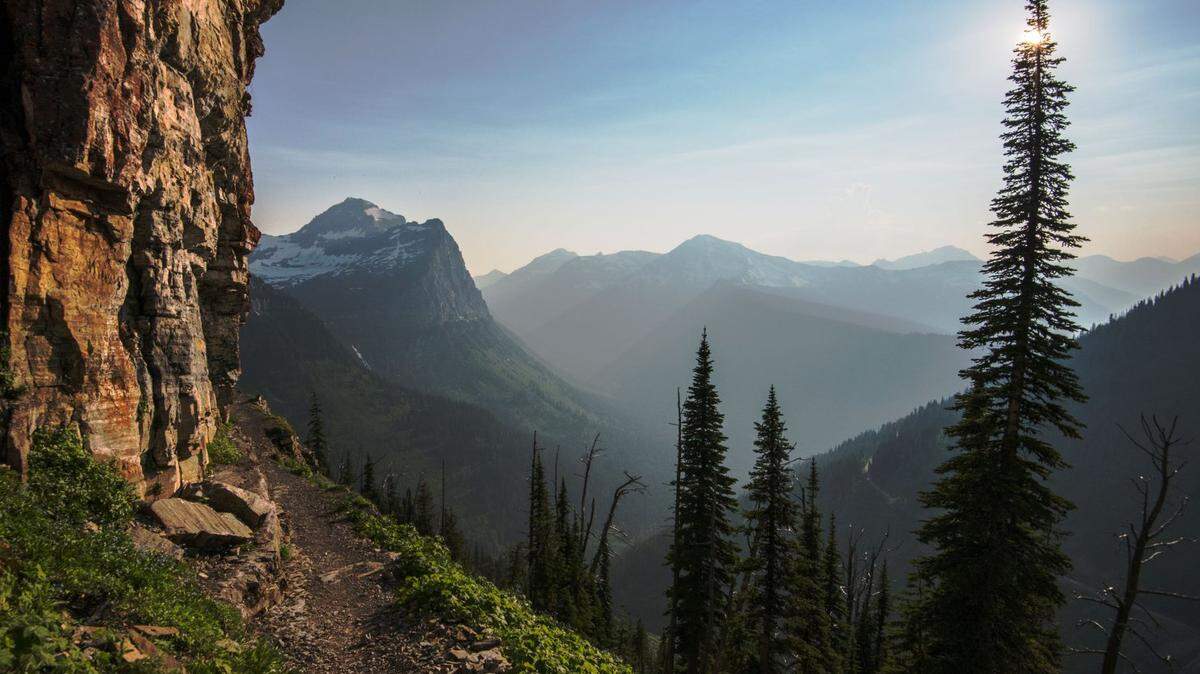 This photo shows a trail in Glacier National Park. A hiker was bitten by a grizzly bear in the park on Sept. 19, officials said.
