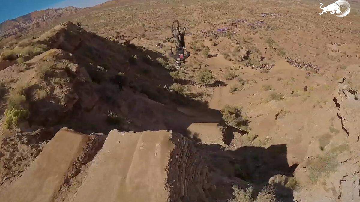 A pro mountain bike rider (not the one pictured here) broke six ribs when a bad crosswind pushed him into a ravine during a freeride race in southwestern Utah.