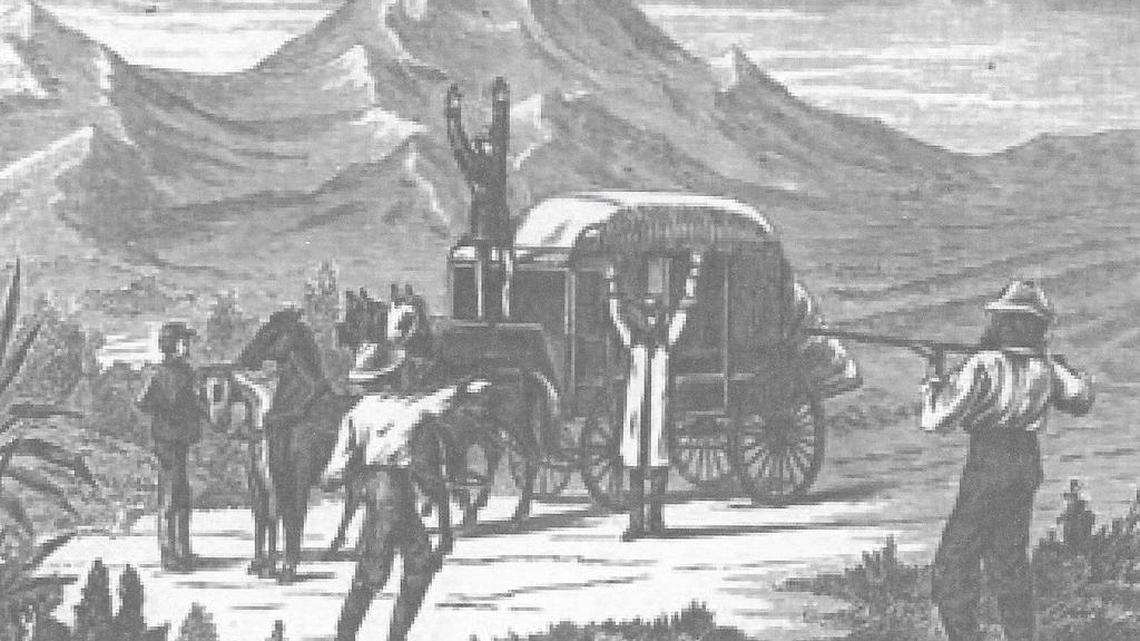 Magazines in the Wild West often depicated stagecoach robberies.