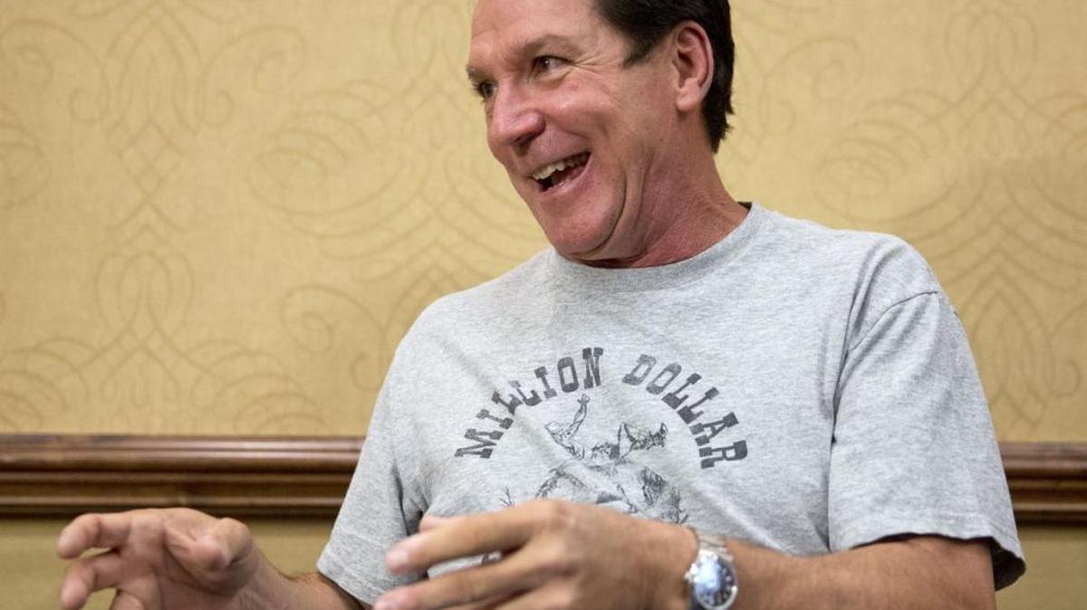 Eddie Braun answers reporters’ questions during a Wednesday news conference about his planned jump across the Snake River Canyon.