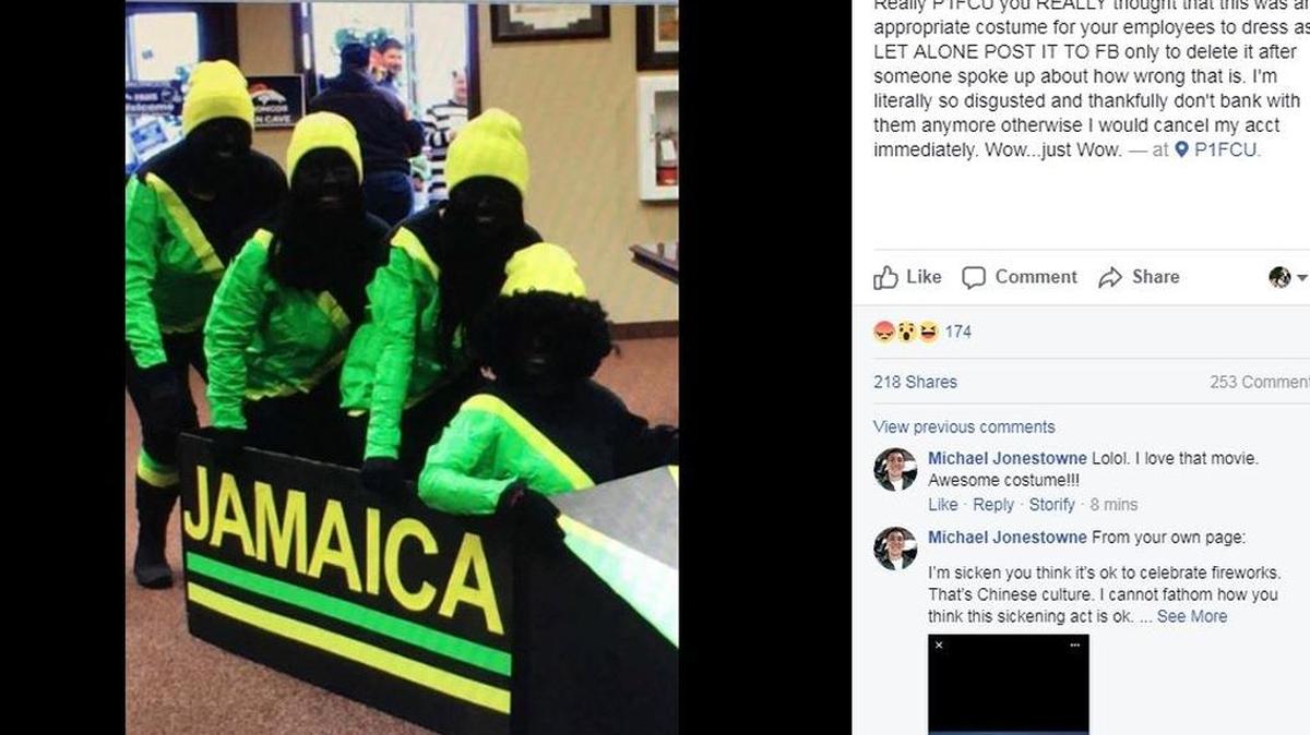 In a Facebook post that has been shared hundreds of times, Savanna Hurst scolded an Idaho/Washington credit union after it posted a photo of several employees in blackface.