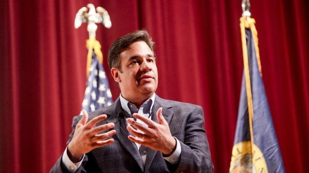 U.S. Congressman Raul Labrador during an April 19, 2017, town hall held at Meridian Middle School in Meridian, Idaho.