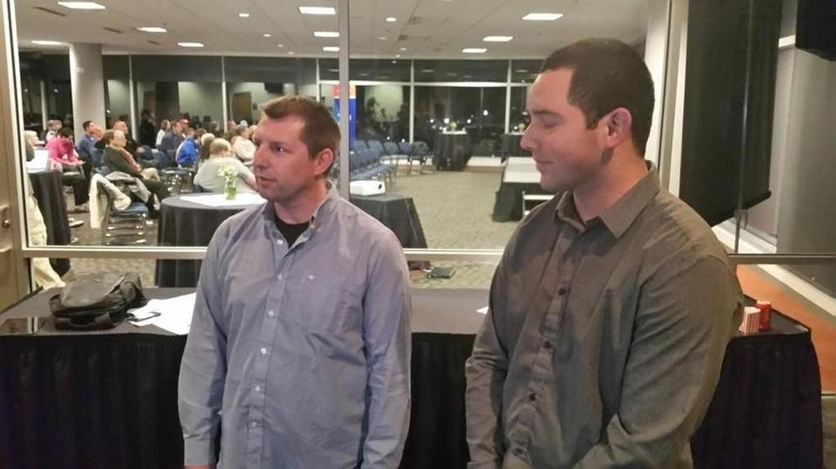 William Thornton, left, and Chris Pena were undecided voters when they watched the last presidential debate at Boise State University on Oct. 18. By Election Day, both made up their minds.