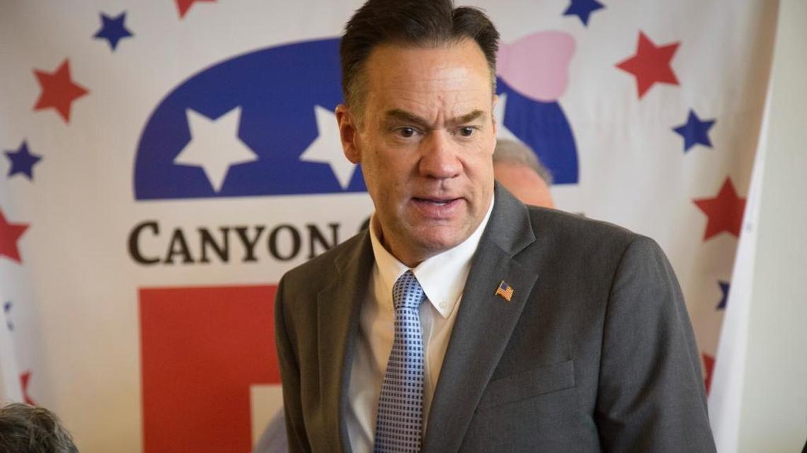 Russ Fulcher at a 1st Congressional District candidate forum in Caldwell in January.