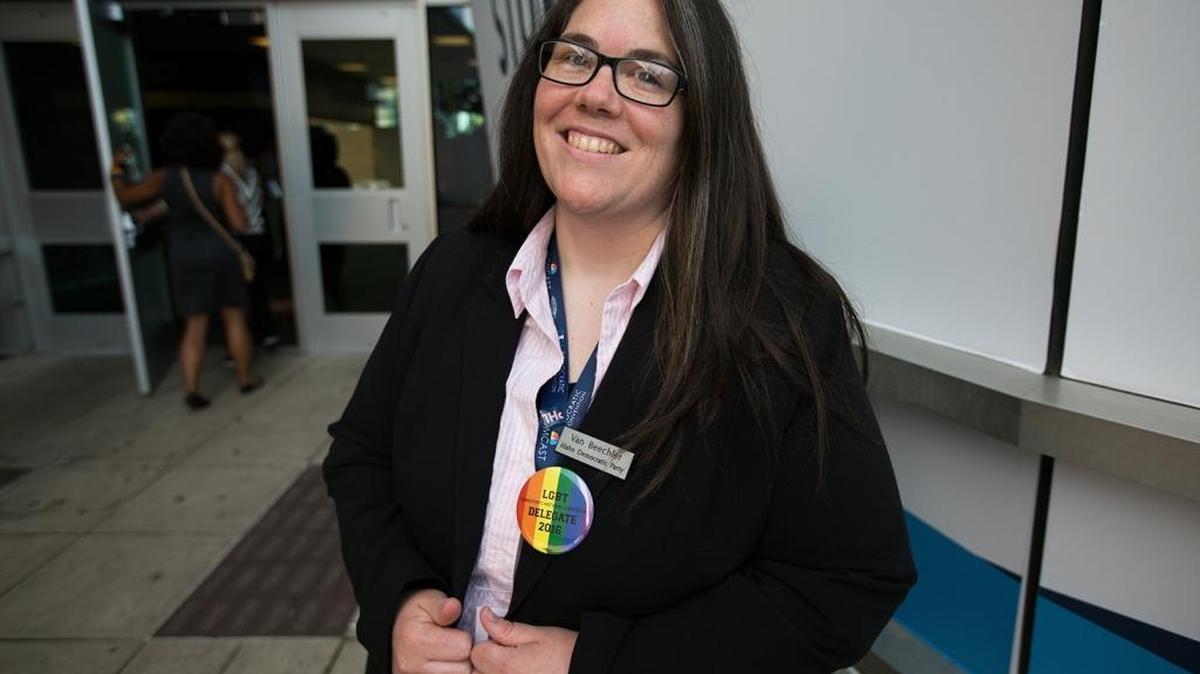 Idaho Democratic Party Vice Chairwoman Van Beechler of Caldwell is a clinical supervisor of a developmental disabilities agency. She voted for Clinton at the national convention in Philadelphia Tuesday.