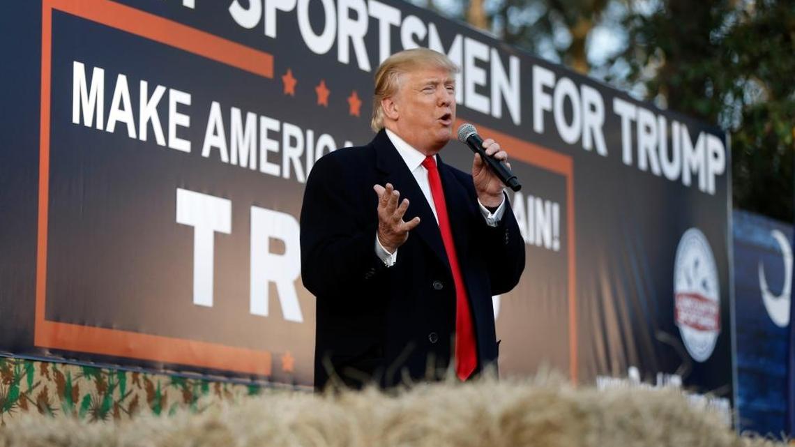 Republican presidential candidate Donald Trump Feb. 17 in Walterboro, S.C.