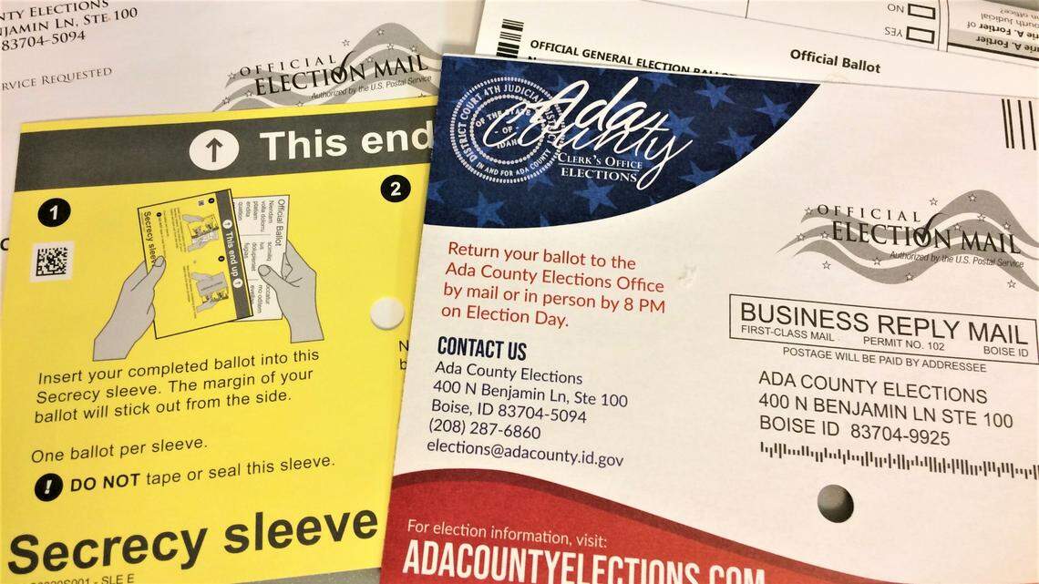 Once you request an Idaho mail-in ballot, it will be mailed to you in an envelope from your county elections office, along with instructions, a secrecy sleeve and a postage-paid return envelope. 