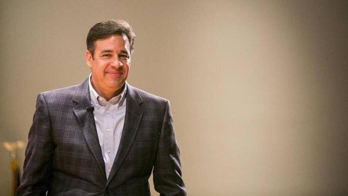 U.S. Rep. Raul Labrador smiles after answering a question from an attendee during an April 2017 town hall in Meridian. Labrador is running for governor.