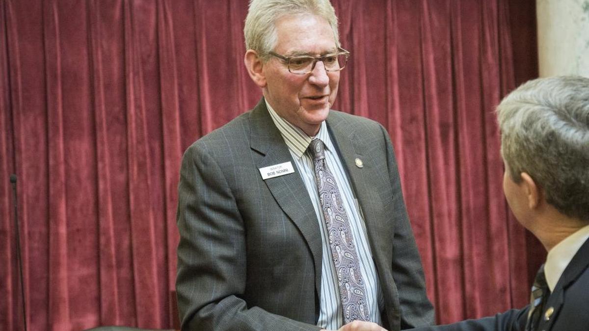 Sen. Bob Nonini, R-Coeur d’Alene, on the last day of the 2018 Idaho Legislature.
