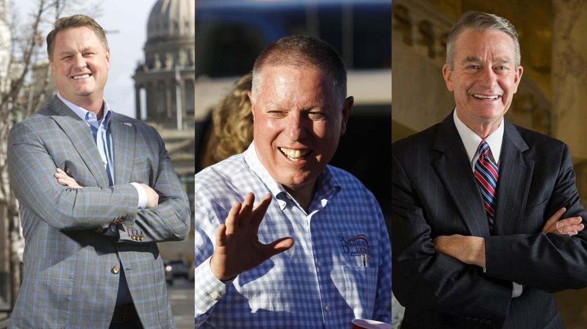 From left, Idaho gubernatorial candidates Tommy Ahlquist (GOP), A.J. Balukoff (Dem), Brad Little (GOP)