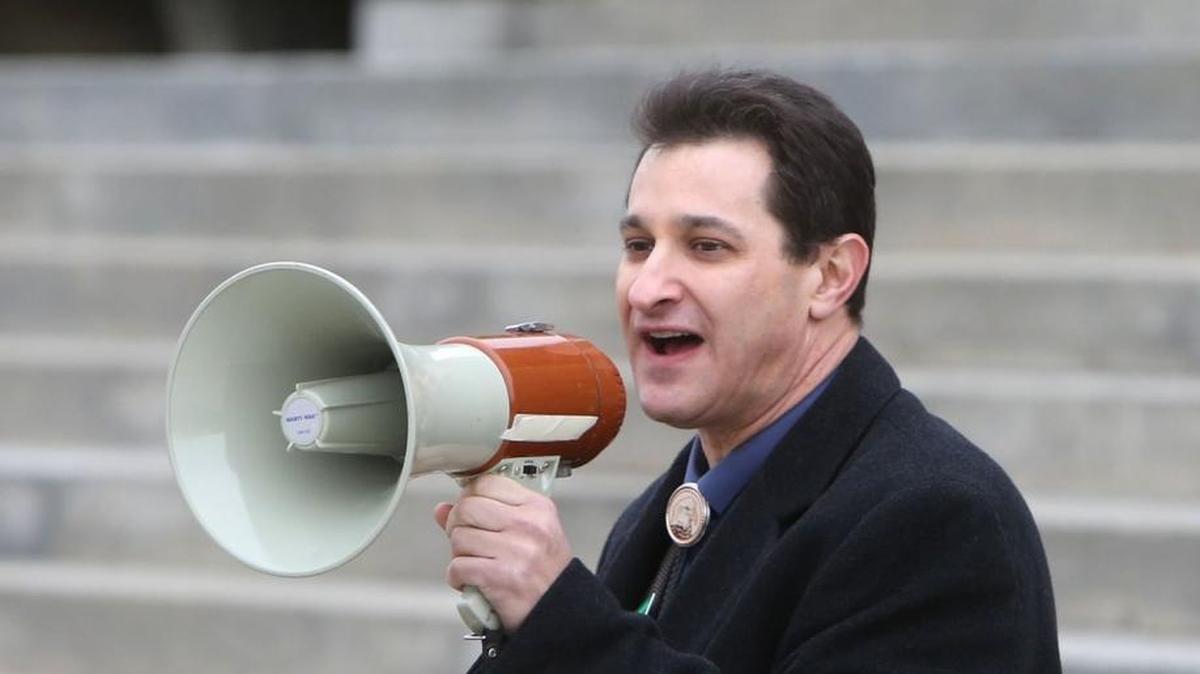 Idaho Freedom Foundation Executive Director Wayne Hoffman addresses a rally at the Capitol in this 2014 file photo.