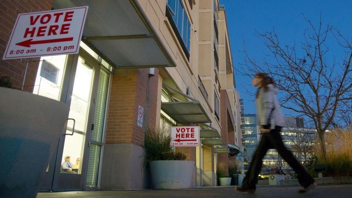 A voter arrives at a precinct at the Ada County Indigent Services office on Front Street in Boise during the Nov. 8, 2016 election.