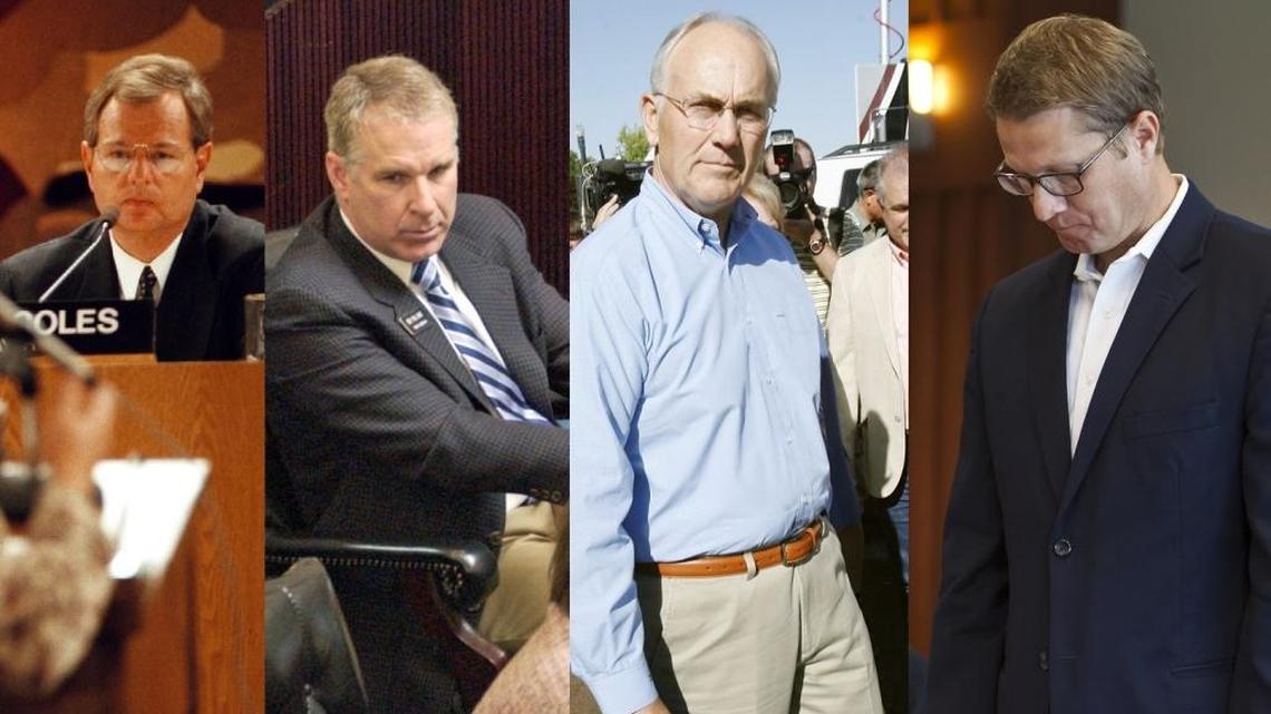 From left: Former Boise Mayor Brent Coles, former state Rep. Phil Hart, former U.S. Sen. Larry Craig, former state Sen. John McGee.