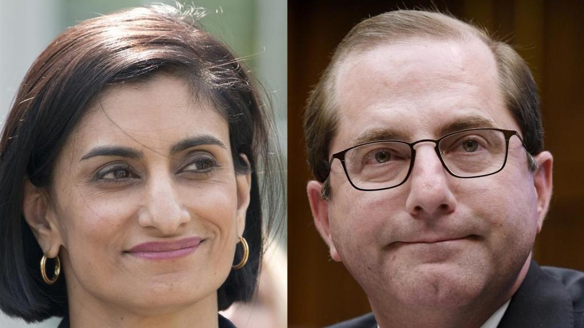 Centers for Medicare and Medicaid Services Administrator Seema Verma, left, and Health and Human Services Secretary Alex Azar.