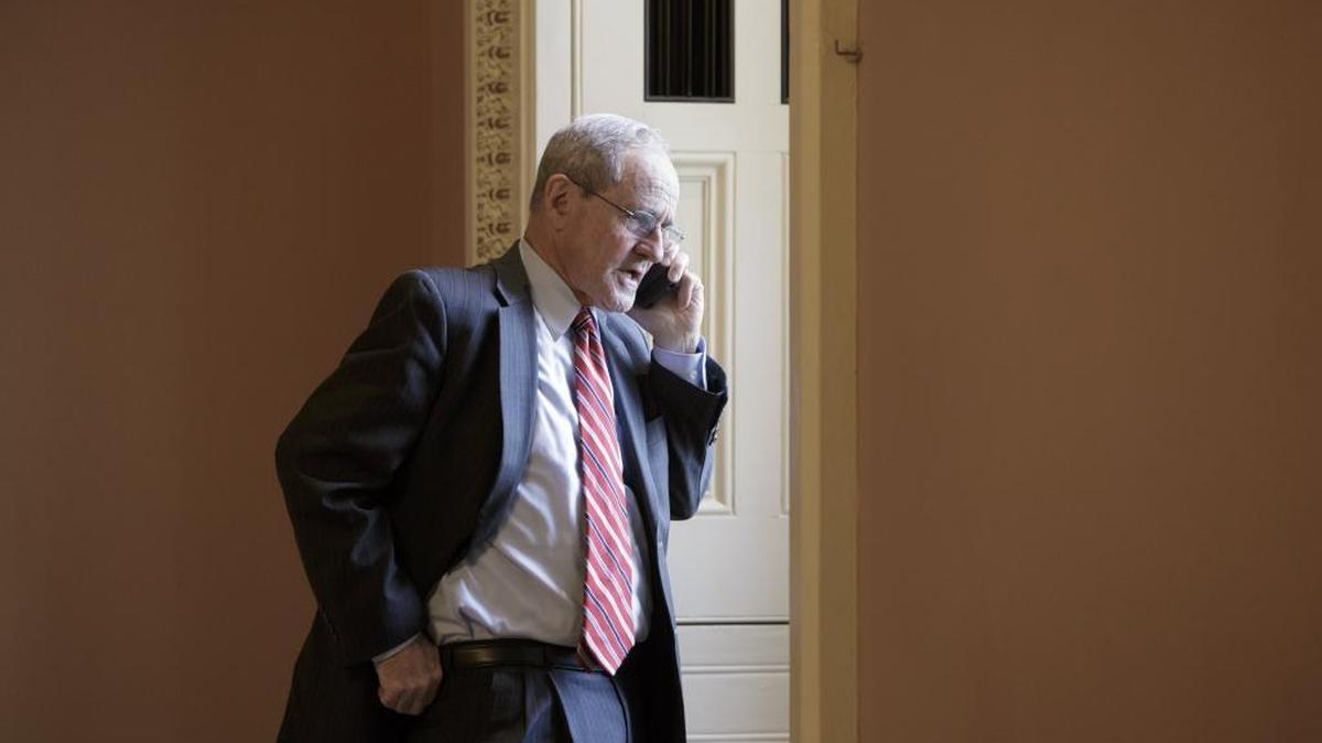 U.S. Sen. Jim Risch, R-Idaho, shown in this file photo from January 2015 at a GOP policy meeting in Washington, D.C., refused to answer a reporter’s question Wednesday about foreign policy.