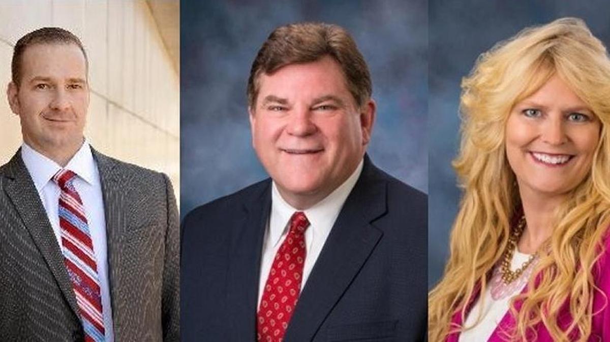 Idaho Falls Republican Reps. Bryan Zollinger, Jeff Thompson and Janet Trujillo, shown left to right, want the state to partner with Idaho National Laboratory to build two cybersecurity facilities in Idaho Falls.