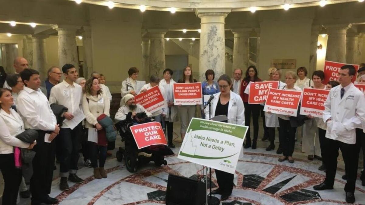 Close the Gap Idaho rallied at the Capitol in March, urging state lawmakers to expand Medicaid to help uninsured Idaho adults get health care coverage.