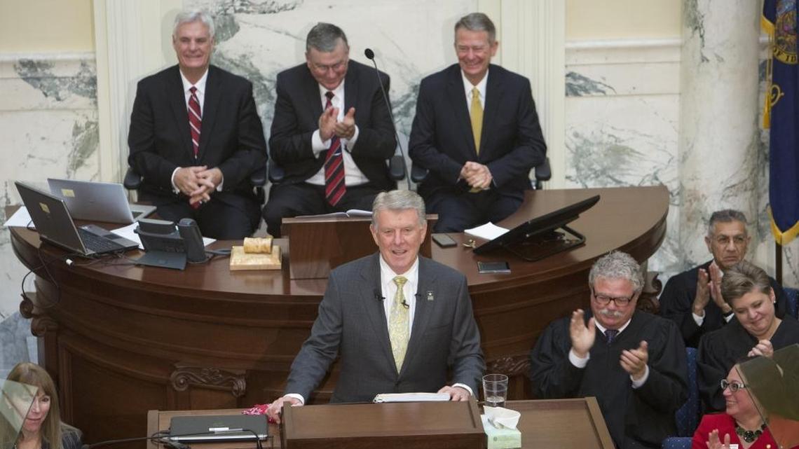 Gov. Butch Otter delivers his 12th and final State of the State in January 2018.