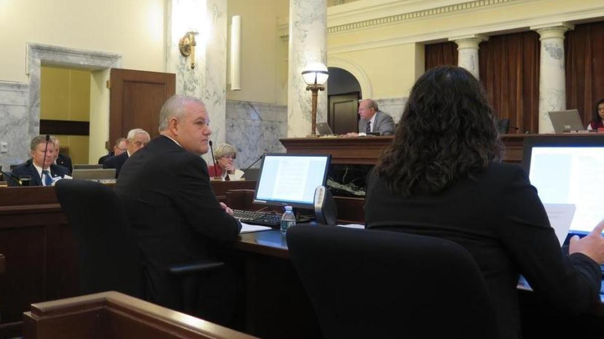 Idaho State Controller Brandon Woolf makes his budget presentation to lawmakers on the Joint Finance-Appropriations Committee on Friday.