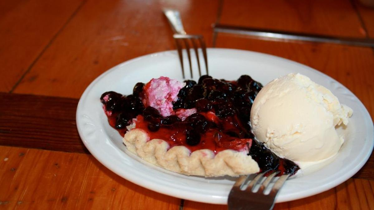 Huckleberry pie at a restaurant in East Glacier, Mont.