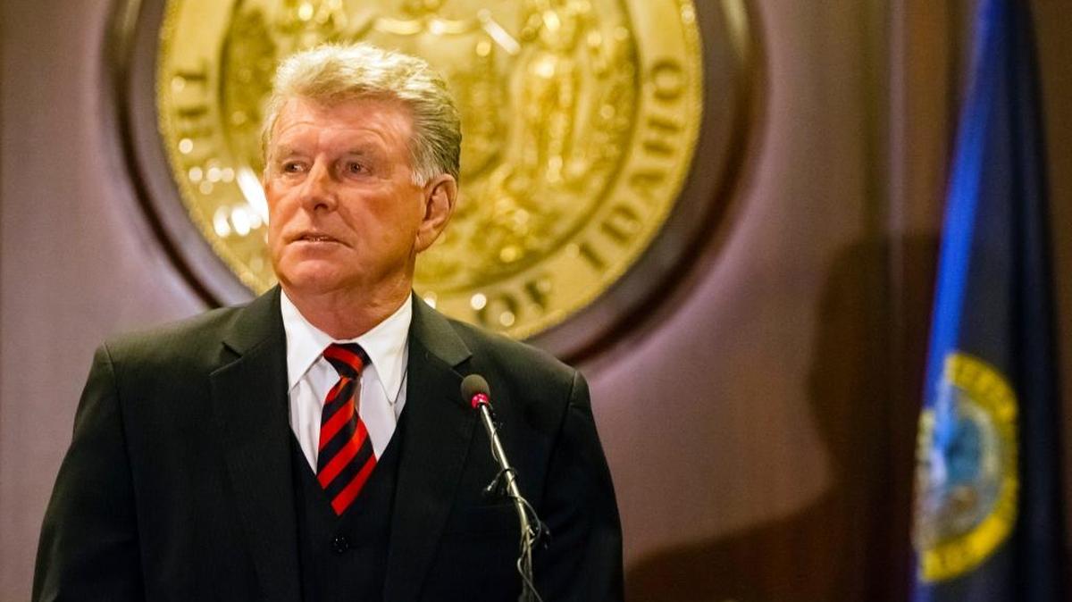 Idaho Gov. Butch Otter talked to reporters at a legislative briefing at the State Capitol Friday.