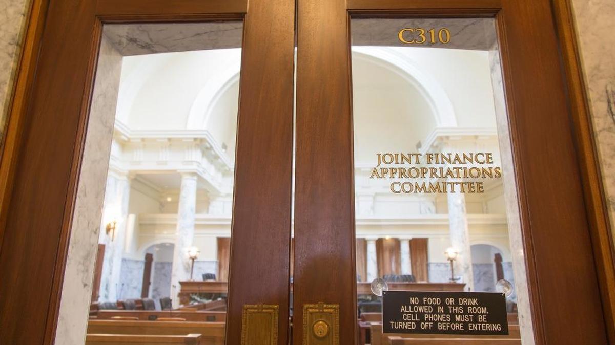 The Joint Finance-Appropriations Committee chambers at the Idaho Capitol in Boise.