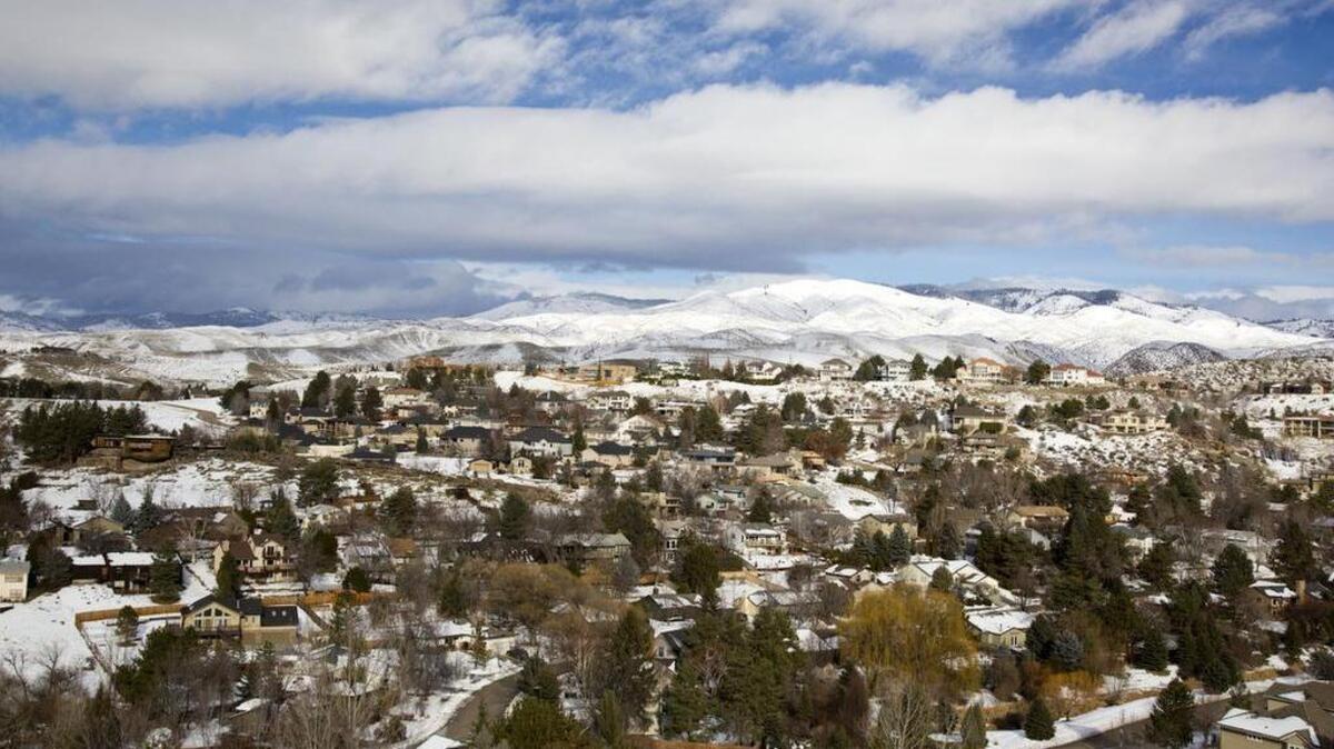 Snow blankets the Boise Foothills on Wednesday.
