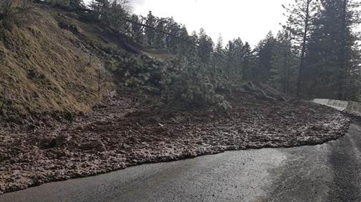 Pictured here is a mudslide over Harmony Heights Road near Orofino in Clearwater County.