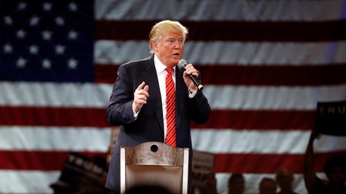 In this March 14, 2016, photo, Republican presidential candidate Donald Trump speaks at a campaign event in Tampa, Fla. The “Never Trump” forces may have one more trick up their sleeves — stacking the electoral college with anti-Trump representatives. (AP)