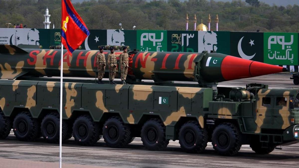 A Pakistani-made Shaheen-III missile, capable of carrying nuclear war heads, loaded on a trailer rolls down during a military parade to mark Pakistan's Republic Day in Islamabad, Pakistan, Wednesday, March 23, 2016. (AP)