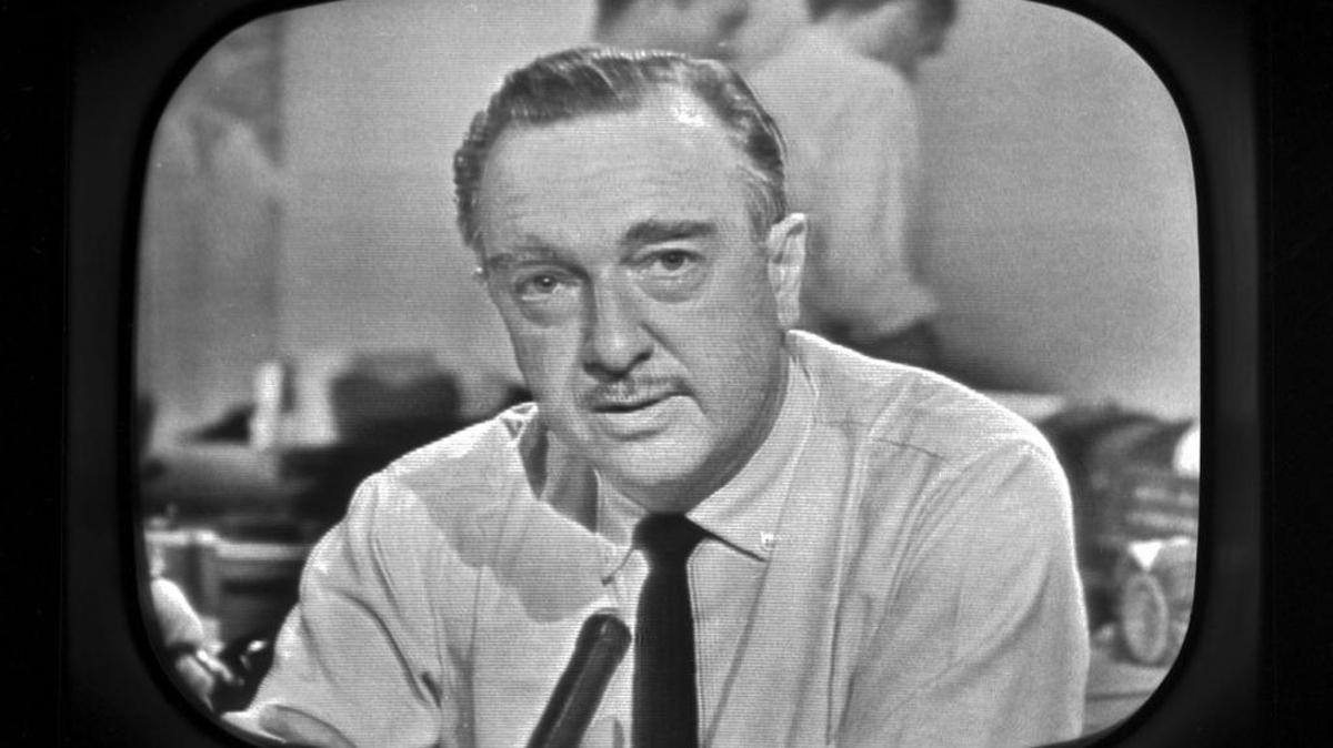 Walter Cronkite delivers the news of the assassination of President John F. Kennedy on Nov. 22, 1963.