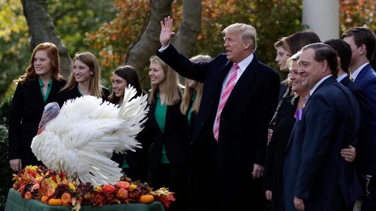 Don’t want to discuss presidential politics with relatives over dinner this Thanksgiving? Your friends at the National Institute for Civil Discourse have some recommendations for talking about other things, or to find ways to have a civilized conversation at the table. In this picture, the president pardons a turkey named Drumstick in the White House Rose Garden on Tuesday.