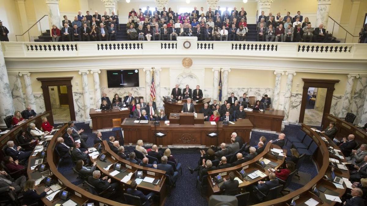 Gov. Butch Otter delivers his State of the State to a joint session of the Idaho House and Senate Jan. 8.