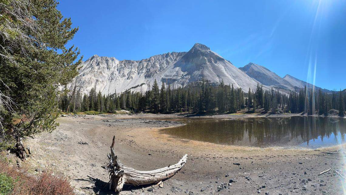 On a backpacking trip in Idaho’s White Cloud Mountains in September, we were shocked and disappointed to find that Ocalkens Lake #2 was nearly dry. So much for the fishing gear we brought with us.