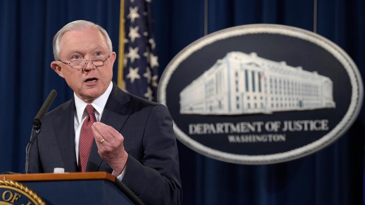 Attorney General Jeff Sessions speaksat the Justice Department Tuesday about rolling back President Barack Obama’s Deferred Action for Childhood Arrivals program, which allowed nearly 800,000 young immigrants to work and attend school legally in the United States.