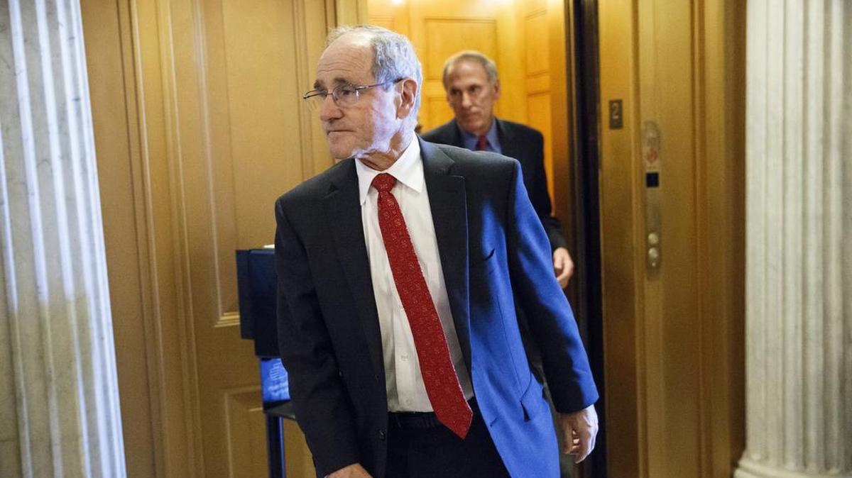 Sen. Jim Risch heads to a Foreign Relations Committee meeting in 2015. He is now the committee’s chairman.