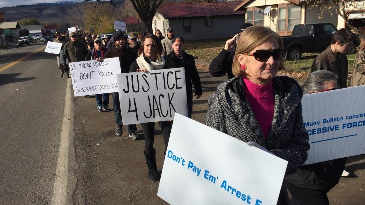 People supporting the Yantis family and questioning why the deputies who shot him haven’t been detained march in Council on Saturday.