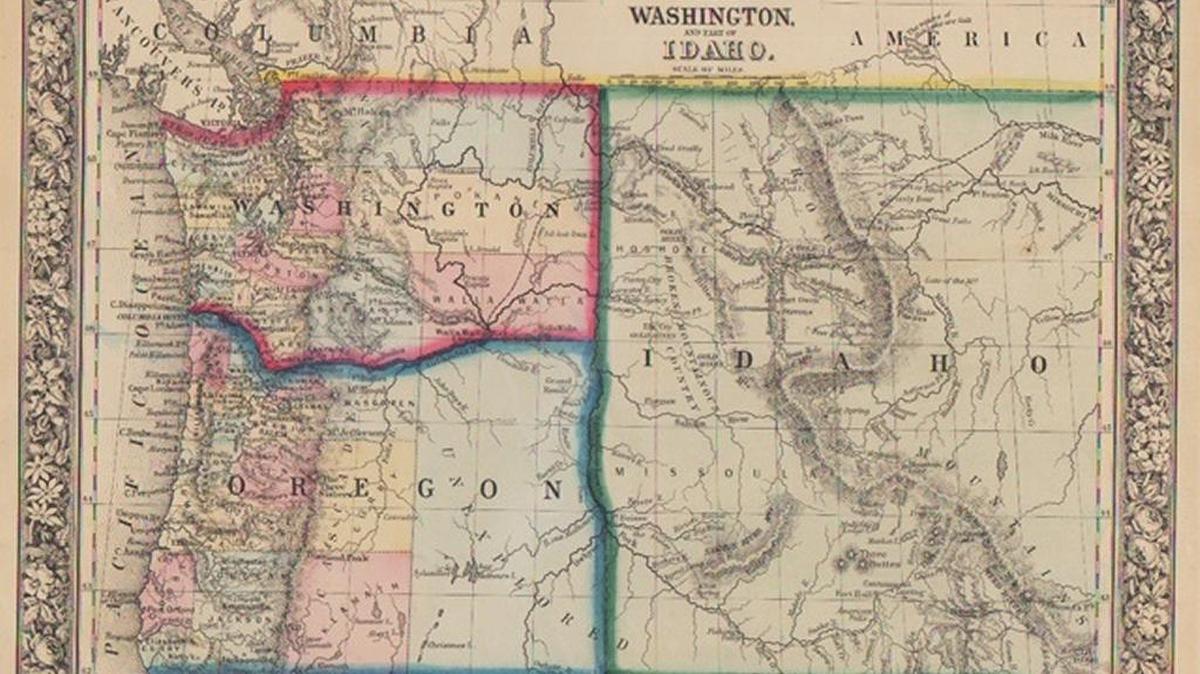 From the 1840s to the 1860s, maps of the Northwest U.S. showed both familiar and unfamiliar boundaries. Redrawings and negotiations led to the odd shape Idaho has today.