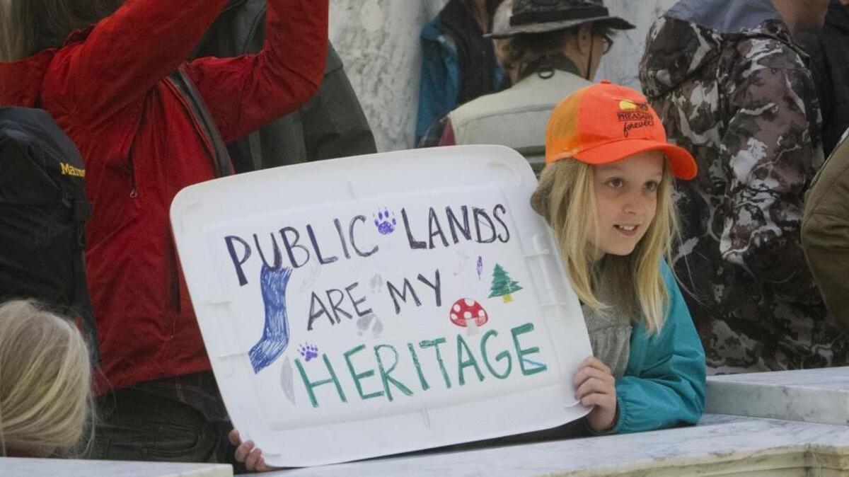Ten-year-old deer hunter Ayla Kaltenecker was among more than 2,000 Idahoans who gathered at the State Capitol for a Public Lands Rally on March 4, 2017. “I like supporting public lands and I want them to be around forever,” she says.
