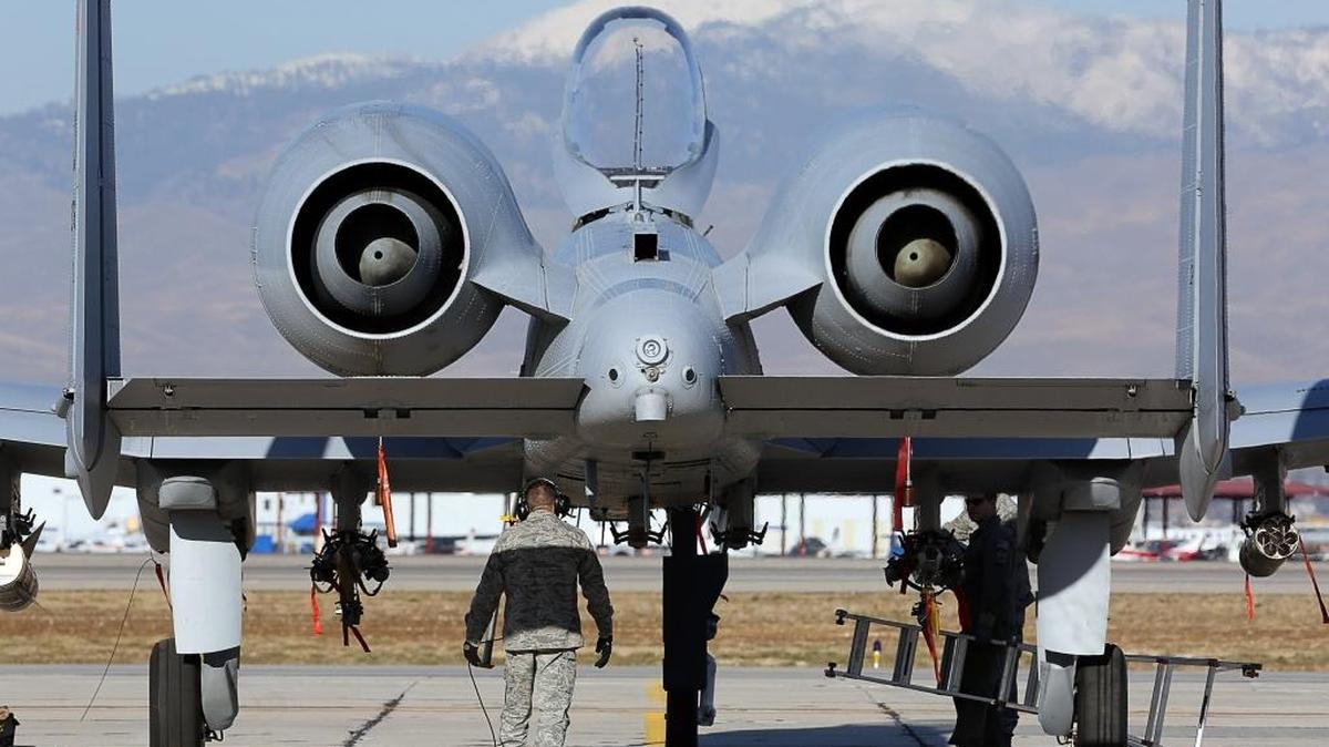 An A-10c Thunderbolt II "Warthog" plane sits on the runway in 2013 after a training flight at the Idaho National Guard base at Gowen Field. The presence of such missions in Idaho provides over $250 million per year in direct economic impacts.