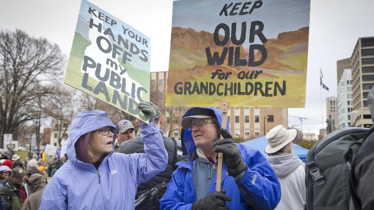 More than 2,000 Idahoans gathered at a public lands rally on March 4, 2017, at the Idaho Capitol, including Kerri and Don Silvernell.