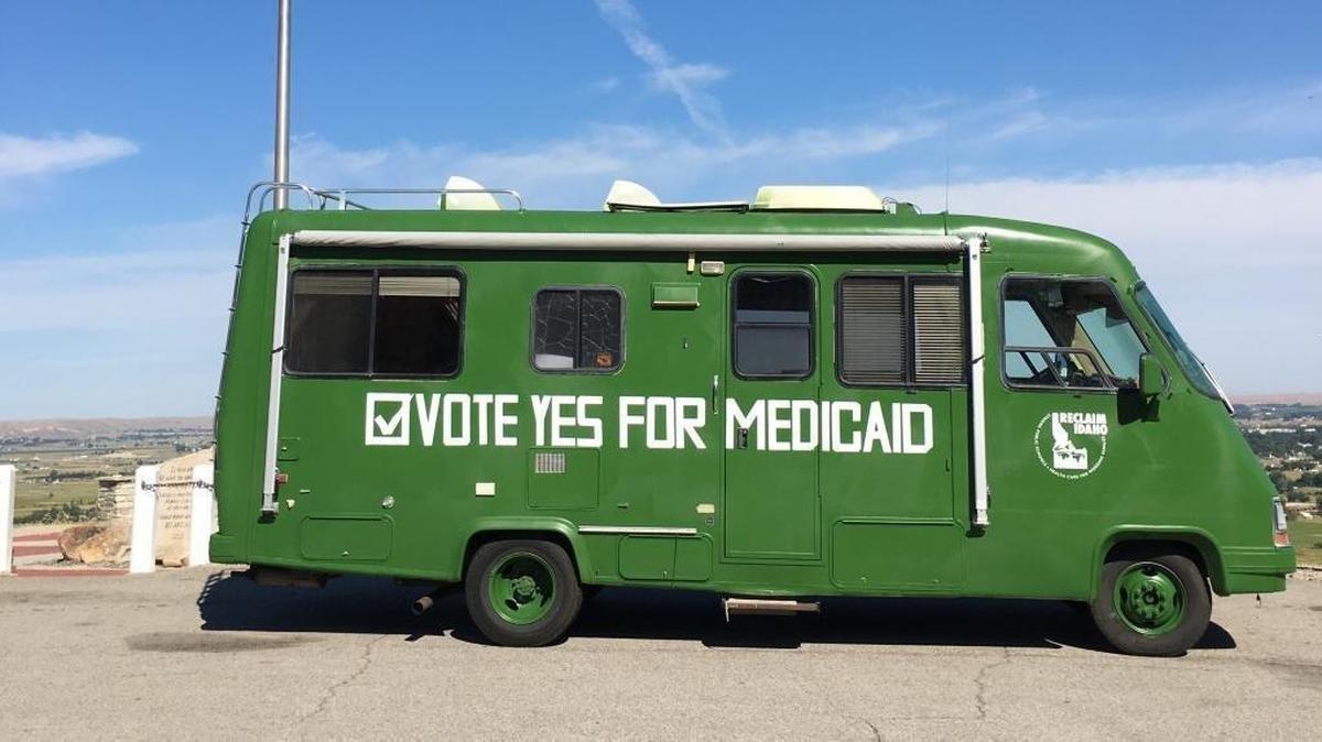 The Reclaim Idaho group had an RV bus it used to travel and campaign around the state to get Medicaid expansion on the ballot.
