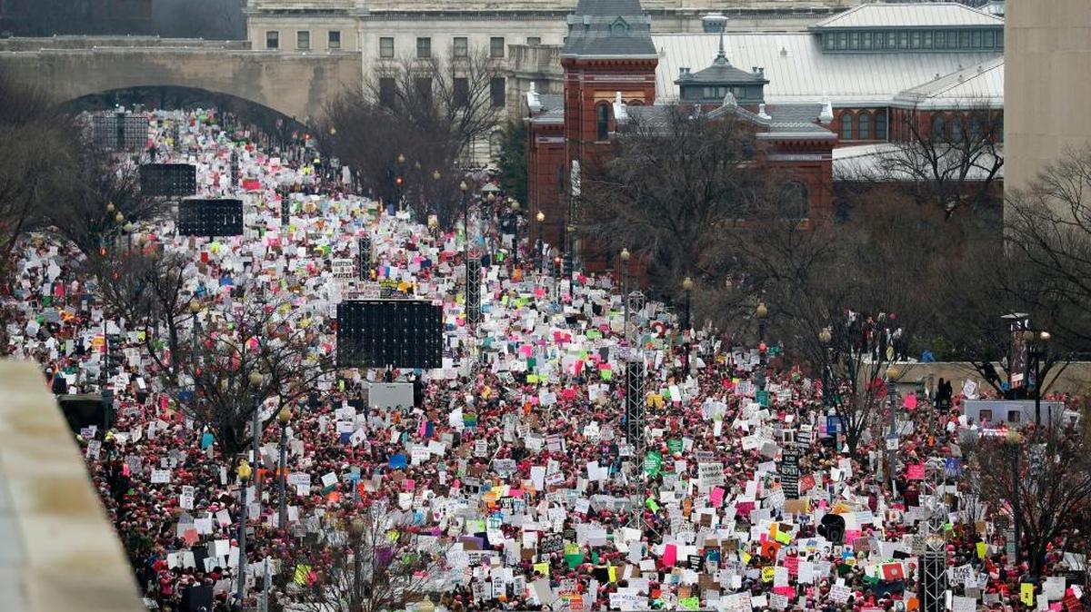 A crowd fills Independence Avenue during the Women's March on Washington, Saturday, Jan. 21, 2017 in Washington. (AP)