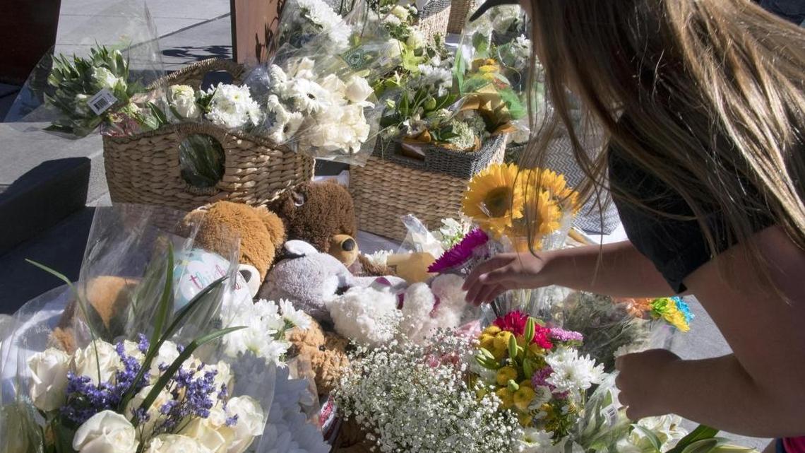 Teddy bears, white flowers and other gifts were left on July 2, 2018, at a rally for the refugee community in the Treasure Valley, after the June 30 stabbing attack to which Timmy Kinner has now pleaded guilty.