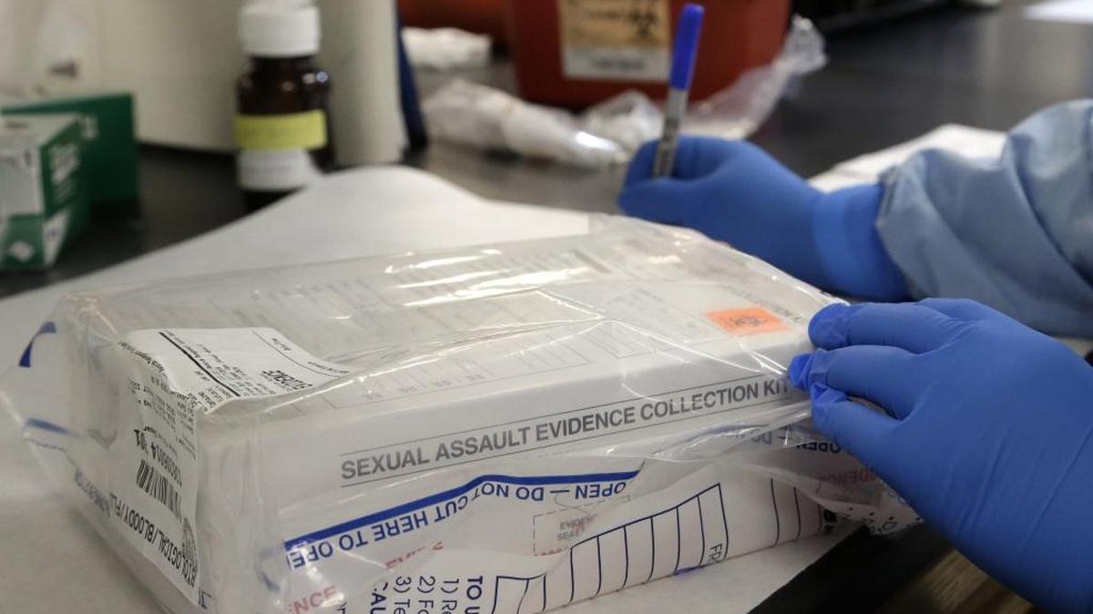A sexual assault evidence kit is logged in the biology lab at the Houston Forensic Science Center in Houston on Thursday, April 2, 2015. The Washington State Attorney General’s Office is giving grant money to 53 law enforcement agencies to buy refrigeration storage so more kits and over evidence can be stored longer. (AP Photo/Pat Sullivan)
